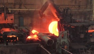 coiler in a steel mill